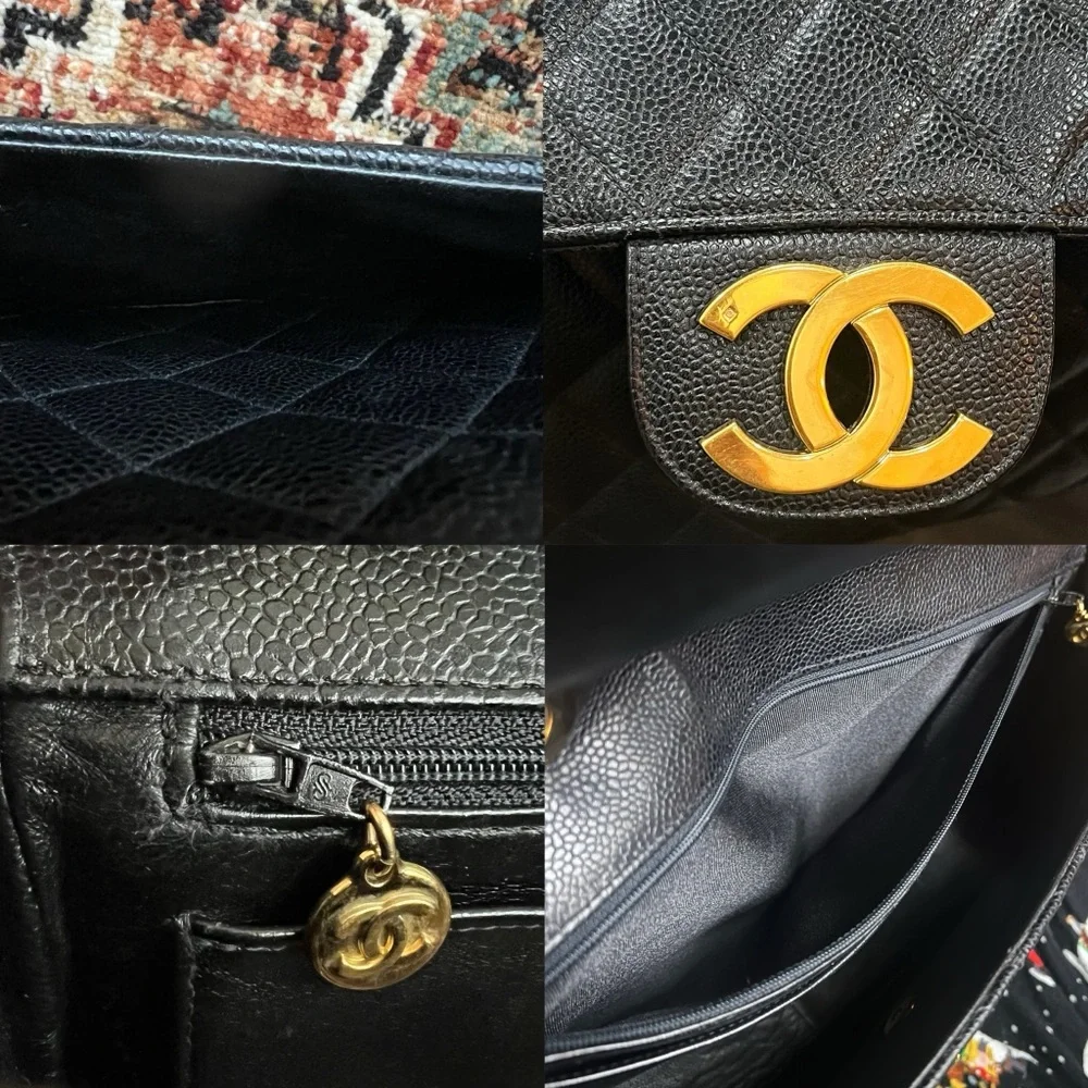 ❌SOLD-payment plan❌ Chanel Classic Vintage Jumbo Caviar Single Flap Bag - Picture 9 of 11